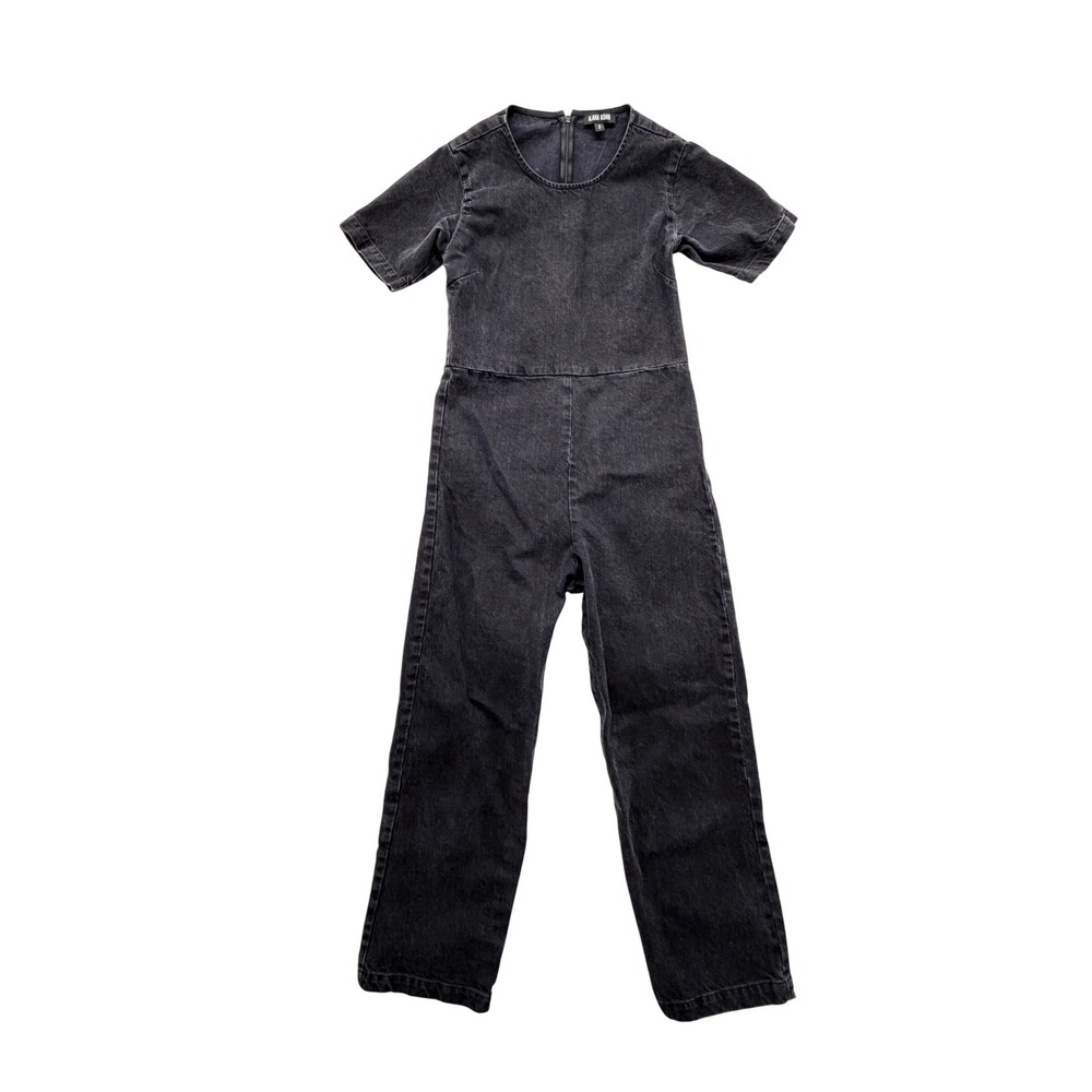 Ilana Kohn Coverall Jumpsuit Ink Washed Black Stretch Denim Made in USA 2 XS - Picture 2 of 8